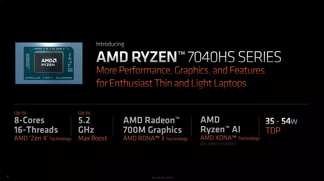 AMD DİZÜSTÜ BİLGİSAYARLAR İÇİN RYZEN 7040HS ZEN 4 İŞLEMCİLERİNİ DUYURDU
