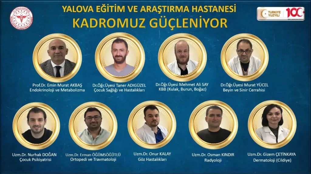YALOVA EĞITIM VE ARAŞTIRMA HASTANESI'NDE 9 YENI UZMAN HEKIM GÖREVE BAŞLADI