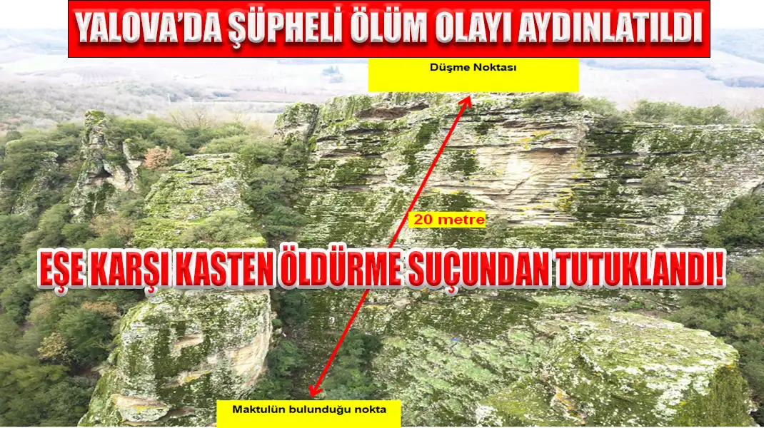 YALOVA’DA ŞÜPHELİ ÖLÜM OLAYI AYDINLATILDI EŞE KARŞI KASTEN ÖLDÜRME SUÇUNDAN TUTUKLANDI! 