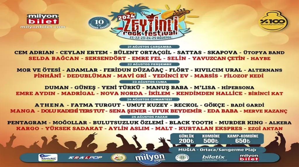 ZEYTİNLİ ROCK FESTİVALİ’NİN 10’UNCU YILINDA DEV KADRO