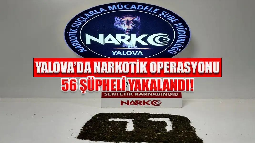 YALOVA’DA NARKOTİK OPERASYONU 56 ŞÜPHELİ YAKALANDI!