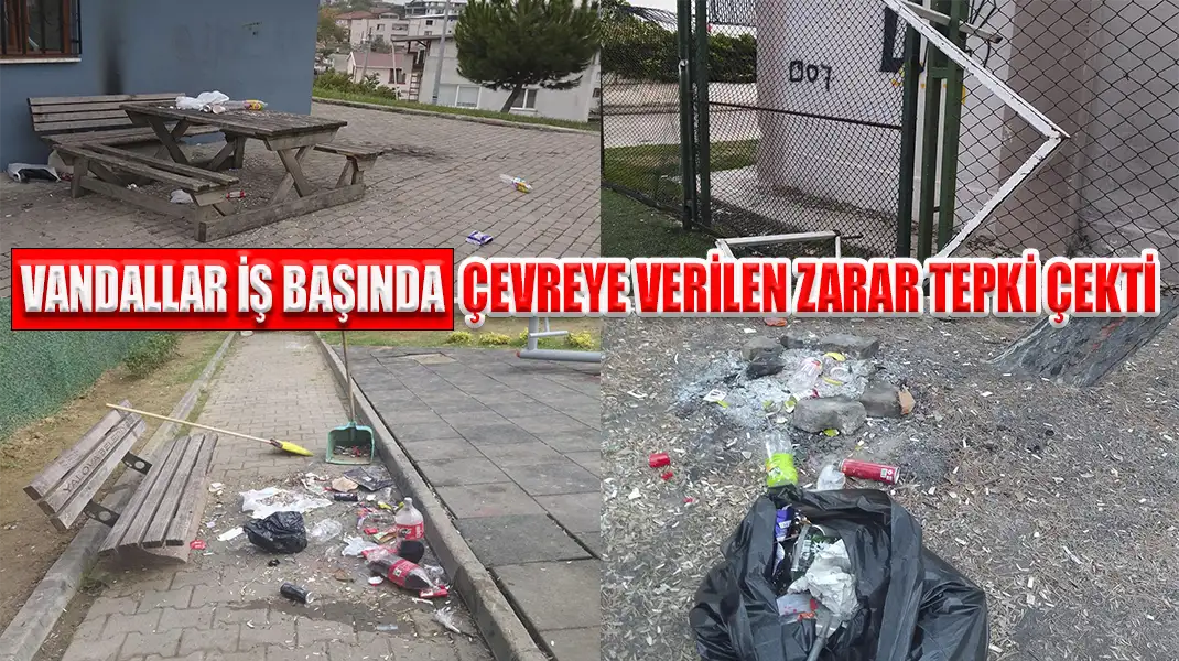 VANDALLAR İŞ BAŞINDA ÇEVREYE VERİLEN ZARAR TEPKİ ÇEKTİ