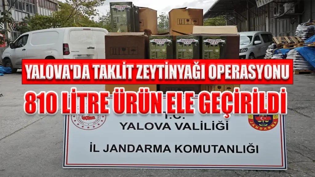 YALOVA'DA TAKLİT ZEYTİNYAĞI OPERASYONU 810 LİTRE ÜRÜN ELE GEÇİRİLDİ