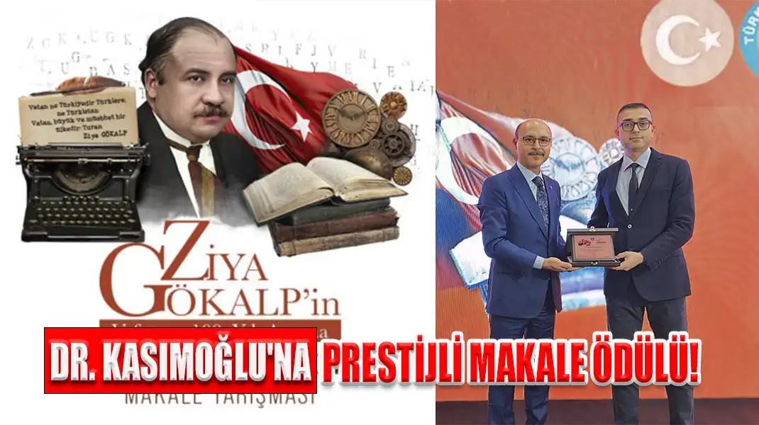 DR. KASIMOĞLU'NA PRESTİJLİ MAKALE ÖDÜLÜ!