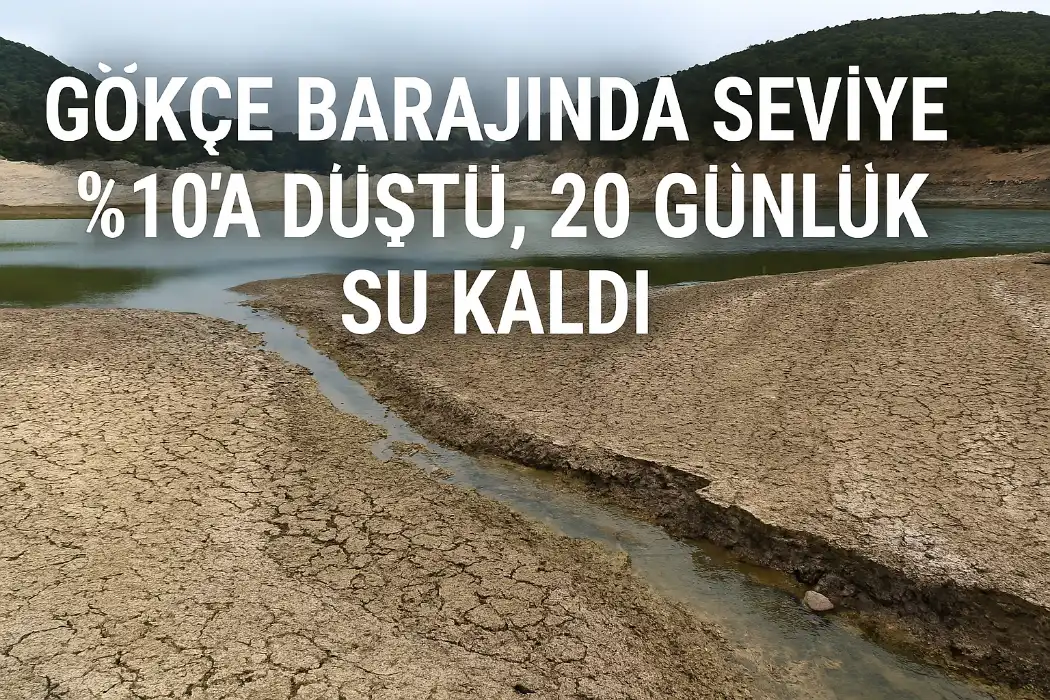 GÖKÇE BARAJINDA SEVİYE ’A DÜŞTÜ, 20 GÜNLÜK SU KALDI