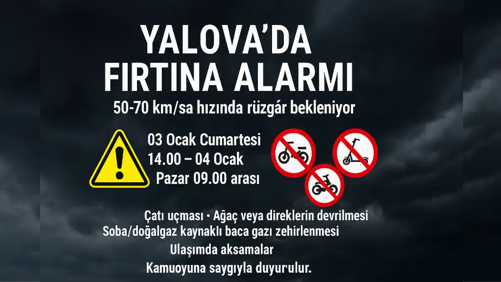 YALOVA'DA FIRTINA ALARMI