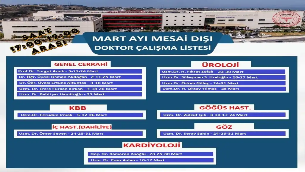 Yalova Eğitim ve Araştırma Hastanesi’nde Mesai Dışı Poliklinik Hizmeti Başlıyor