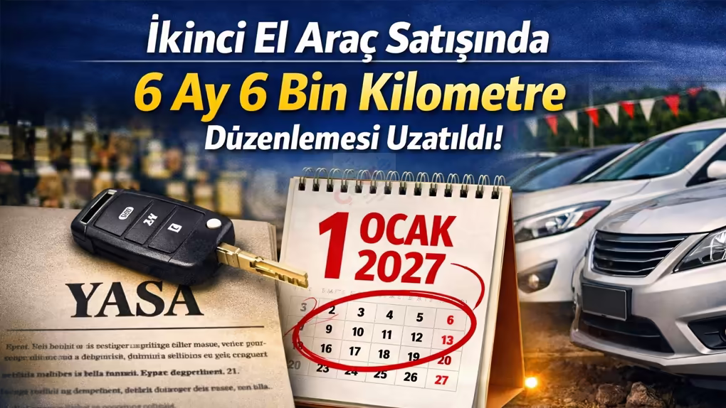 İkinci El Araç Satışlarında 6 Ay 6 Bin Kilometre Düzenlemesi 2027’ye Kadar Uzatıldı
