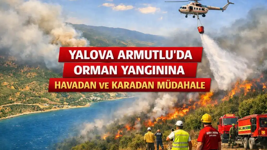 Armutlu’da Orman Yangınına Havadan ve Karadan Müdahale