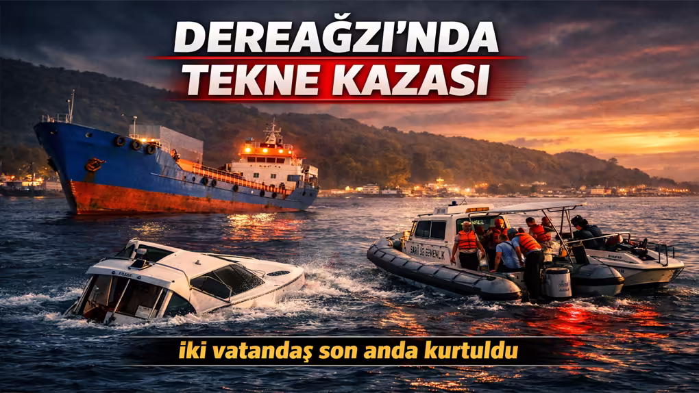 Dereağzı Açıklarında Tekne Kazası İki Vatandaş Son Anda Kurtuldu