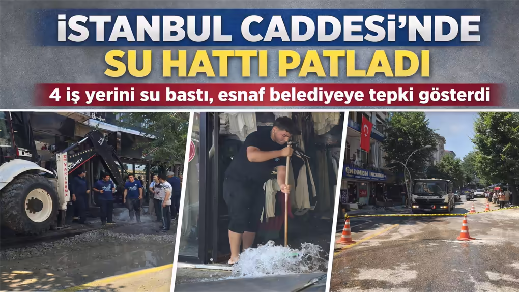 İstanbul Caddesi’nde Su Hattı Patladı