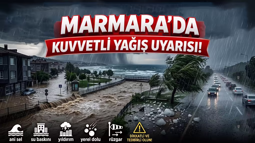 Marmara’da Kuvvetli Yağış Uyarısı