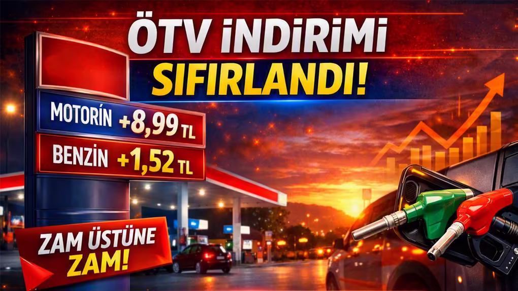 ÖTV SIFIRLAMASI ÜSTÜNE MOTORİNE 8,99 TL, BENZİNE 1,52 TL ZAM