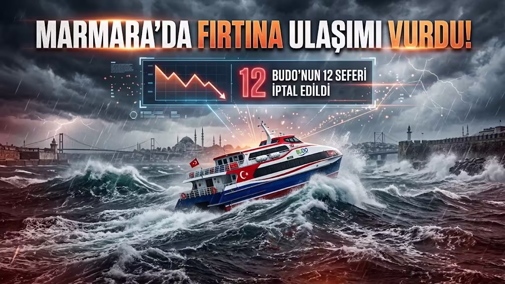 Marmara’da Fırtına Ulaşımı Vurdu! BUDO’nun 12 Seferi İptal Edildi