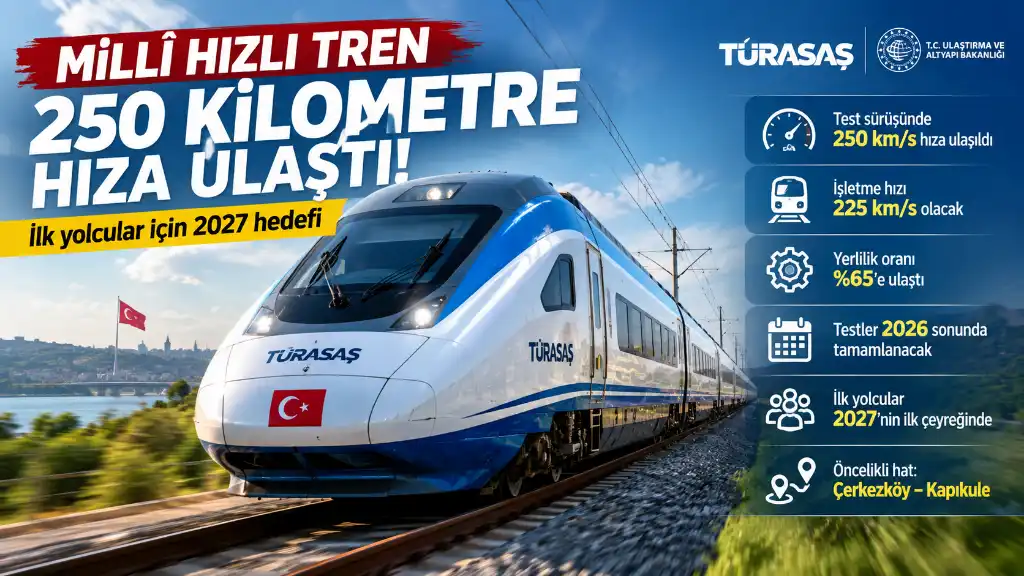 Milli Hızlı Tren 250 Kilometre Hıza Ulaştı! İlk Yolcular İçin 2027 Hedefi