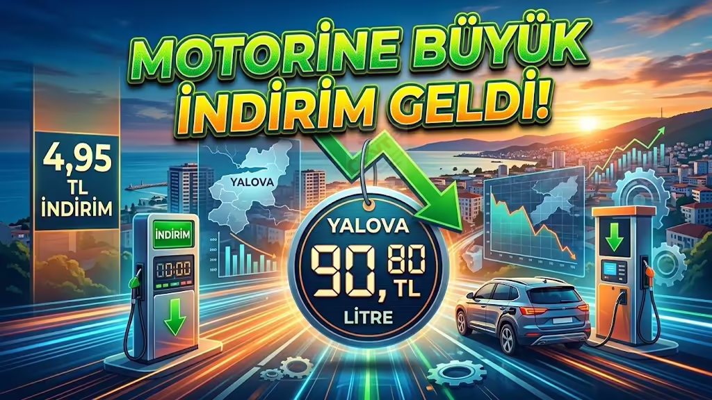 Motorine 4,95 TL indirim geldi! Yalova’da motorin 90,80 TL’ye geriledi
