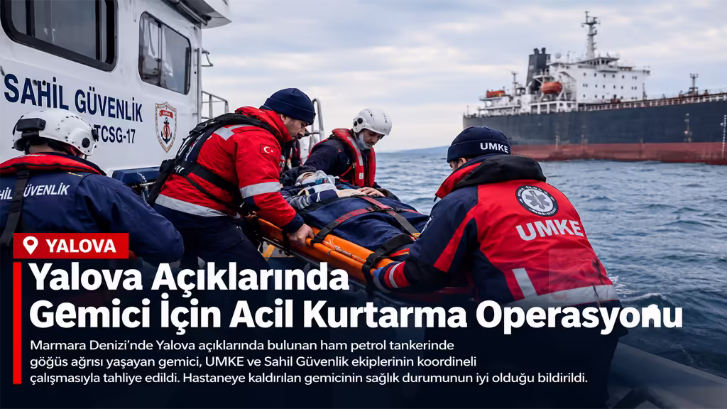 Yalova Açıklarında Gemici İçin Acil Kurtarma Operasyonu