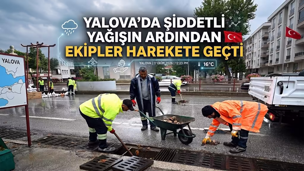 Yalova’da Şiddetli Yağışın Ardından Ekipler Harekete Geçti