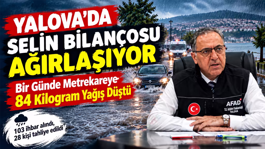 Yalova’da selin bilançosu ağırlaşıyor Bir Günde Metrekareye 84 Kilogram Yağış Düştü
