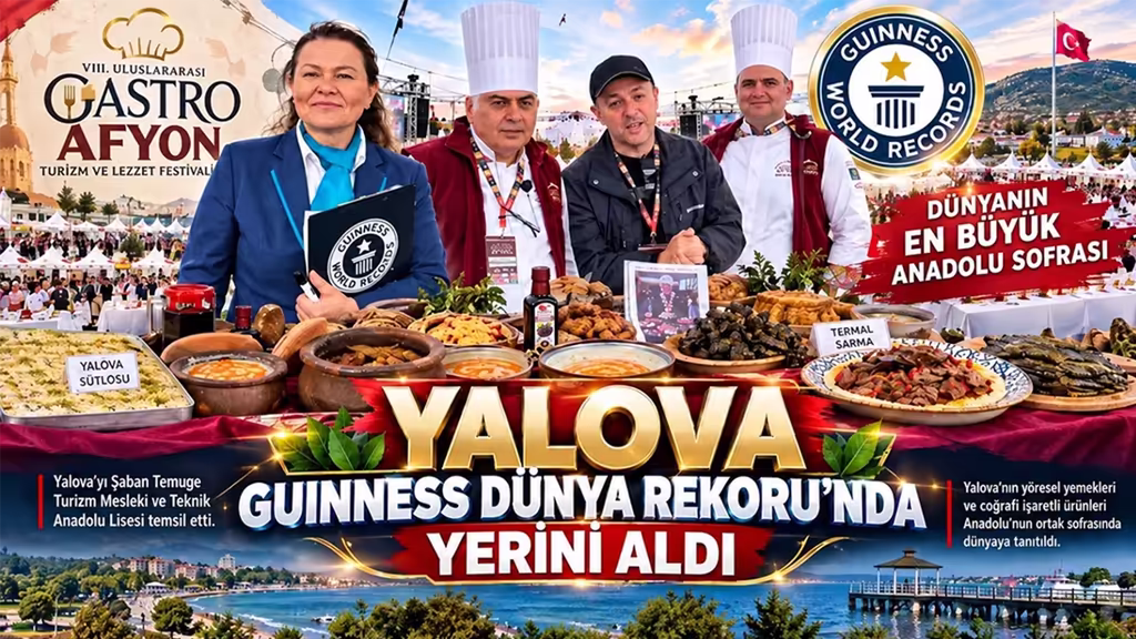Yalova’nın yöresel lezzetleri Guinness Dünya Rekoru sofrasında yer aldı
