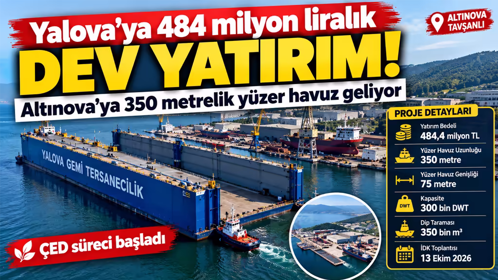 Yalova’ya 484 milyon liralık dev yatırım! Altınova’ya 350 metrelik yüzer havuz geliyor